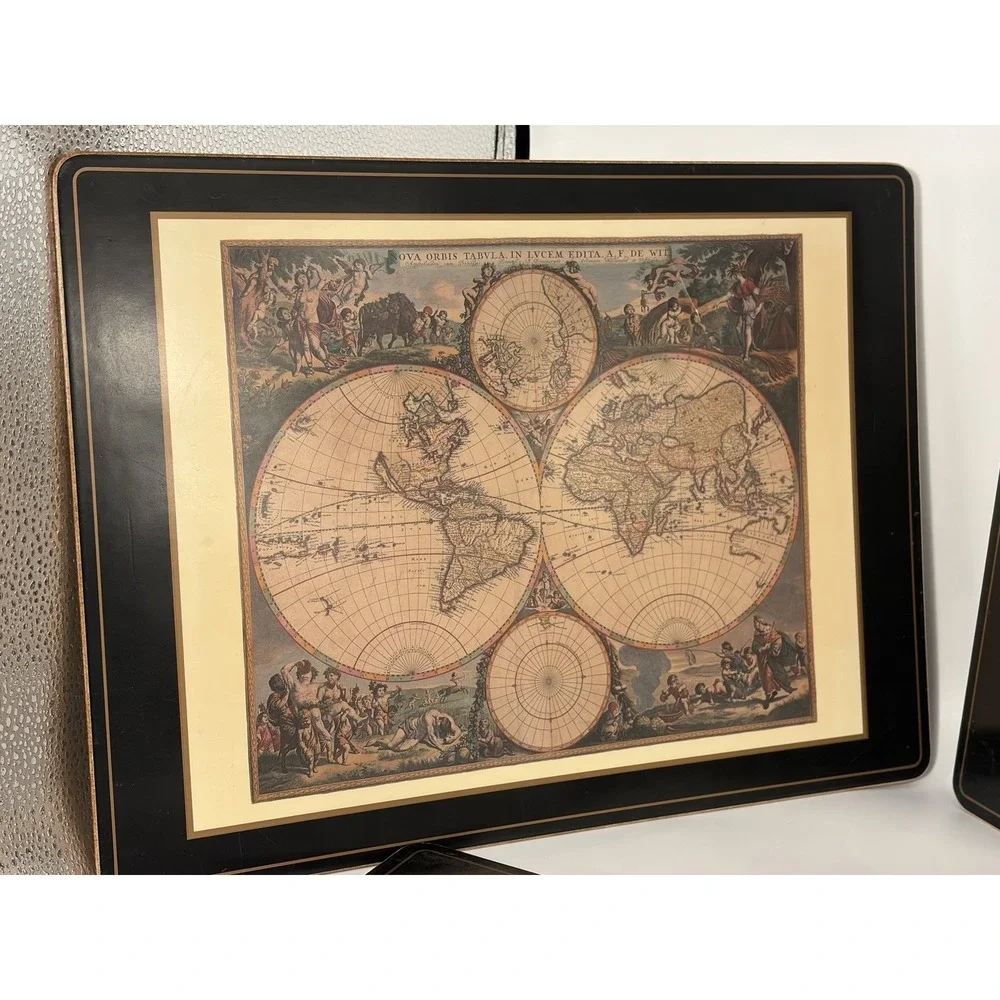 Set of 3 Vintage Pimpernel Old World Map Placemats Cork Back Place Mats/*READ* - Picture 1 of 16